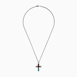 Effy Jewelry Mosaic 925 Sterling Silver Multi Stone Cross Pendant | Necklaces & Pendants