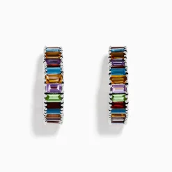 Effy Jewelry Mosaic 925 Sterling Silver Multi Color Gemstone Heart Earrings | Earrings