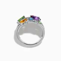 Effy Jewelry Mosaic 925 Sterling Silver Multi Gemstone and Diamond Ring | Rings