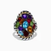 Effy Jewelry Mosaic 925 Sterling Silver u0026 18K Yellow Gold Multi Color Gemstone Ring | Rings