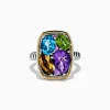 Effy Jewelry Mosaic 925 Sterling Silver u0026 18K Gold Multi Color Ring | Rings