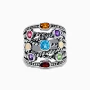 Effy Jewelry Mosaic 925 Sterling Silver u0026 18K Yellow Gold Multi Color Gemstone Ring | Rings