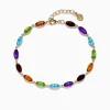 Effy Jewelry Mosaic 14K Yellow Gold Multi Gemstone Adjustable Tennis Bracelet 9.30 TCW | Bracelets