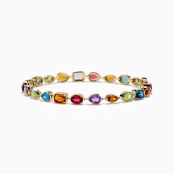 Effy Jewelry Mosaic 14K Yellow Gold Multi Color Gemstone Bracelet | Bracelets