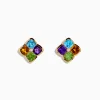 Effy Jewelry Mosaic 14K Yellow Gold Multi Color Gemstones and Diamond Earrings | Earrings