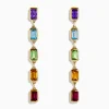 Effy Jewelry Mosaic 14K Yellow Gold Multi Color Linear Drop Earrings | Earrings
