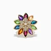 Effy Jewelry Mosaic 14K Yellow Gold Multi Stone and Diamond Flower Ring | Rings