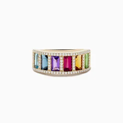 Effy Jewelry Mosaic 14K Yellow Gold Multi Gemstone and Diamond Ring | Rings