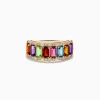 Effy Jewelry Mosaic 14K Yellow Gold Multi Gemstone and Diamond Ring | Rings