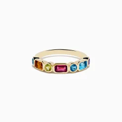 Effy Jewelry Mosaic 14K Yellow Gold Multi Color Gemstone Bezel Ring | Rings