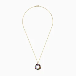 Effy Jewelry Mosaic 14K Yellow Gold Multi Stone and Diamond Pendant | Necklaces & Pendants