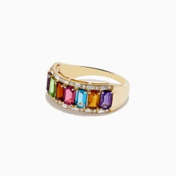 Effy Jewelry Mosaic 14K Yellow Gold Multi Gemstone and Diamond Ring | Rings