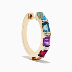 Effy Jewelry Mosaic 14K Yellow Gold Multi Color Gemstone and Diamond Earrings | Earrings