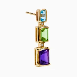 Effy Jewelry Mosaic 14K Yellow Gold Multi Gemstone and Diamond Drop Earrings | Earrings