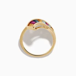 Effy Jewelry Mosaic 14K Yellow Gold Multi Color Gemstone and Diamond Bypass Ring | Rings