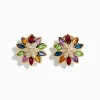 Effy Jewelry Mosaic 14K Yellow Gold Semi Precious and Diamond Earrings | Earrings