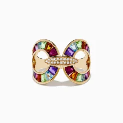 Effy Jewelry Mosaic 14K Yellow Gold Semi Precious and Diamond Ring | Rings