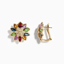 Effy Jewelry Mosaic 14K Yellow Gold Semi Precious and Diamond Earrings | Earrings