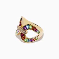 Effy Jewelry Mosaic 14K Yellow Gold Semi Precious and Diamond Ring | Rings