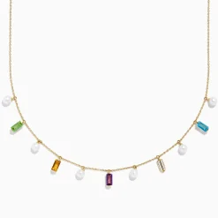 Effy Jewelry Mosaic 14K Yellow Multi Color Gemstone Freshwater Pearl and Diamond Necklace | Necklaces & Pendants