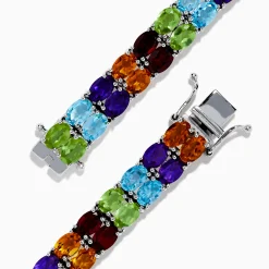 Effy Jewelry 925 Mosaic Sterling Silver Double Row Multi Gemstone Tennis Bracelet | Bracelets