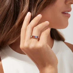 BH Multi Mosaic Sterling Silver Multi Gemstone Ring, 1.66 TCW | Rings