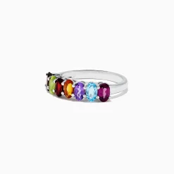 BH Multi Mosaic Sterling Silver Multi Gemstone Ring, 1.66 TCW | Rings
