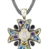 Effy Jewelry 925 Multi Gemstone Cross Pendant , 5.50 TCW | Necklaces & Pendants
