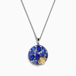 Effy Jewelry Nahla 925 Silver and 18K Yellow Gold Tanzanite and Diamond Seashell Pendant | Necklaces & Pendants