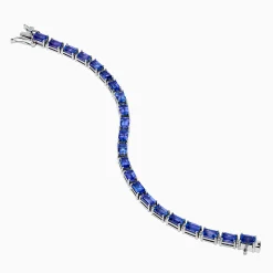 Effy Jewelry Nahla 925 Silver Tanzanite and Diamond Tennis Bracelet | Bracelets