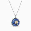 Effy Jewelry Nahla 925 Sterling Silver and 14K Yellow Gold Tanzanite u0026 Diamond Palm Tree Pendant | Necklaces & Pendants