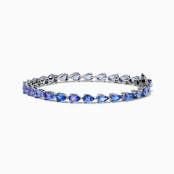 Effy Jewelry Nahla 925 Sterling Silver Pear Tanzanite Tennis Bracelet | Bracelets