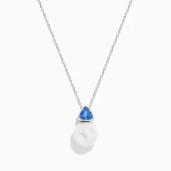 Effy Jewelry Nahla 14K White Gold Fresh Water Pearl and Tanzanite Pendant | Necklaces & Pendants
