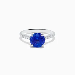 Effy Jewelry Nahla 14K White Gold Round Tanzanite and Diamond Ring | Rings