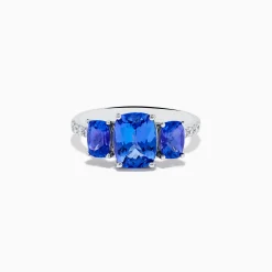 Effy Jewelry Nahla 14K White Gold Tanzanite and Diamond 3 Stone Ring | Rings