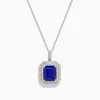 Effy Jewelry Nahla 14K White u0026 Yellow Gold Tanzanite and Diamond Pendant | Necklaces & Pendants