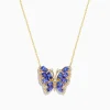 Effy Jewelry Nahla 14K Yellow Gold Tanzanite and Diamond Butterfly Necklace | Necklaces & Pendants