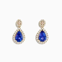 Effy Jewelry Nahla 14K Yellow Gold Tanzanite and Diamond Drop Earrings | Earrings