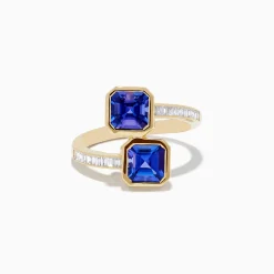 Effy Jewelry Nahla 14K Yellow Gold Tanzanite and Diamond Bypass Ring | Rings