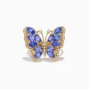 Effy Jewelry Nahla 14K Yellow Gold Tanzanite and Diamond Butterfly Ring | Rings