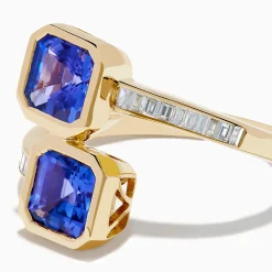 Effy Jewelry Nahla 14K Yellow Gold Tanzanite and Diamond Bypass Ring | Rings