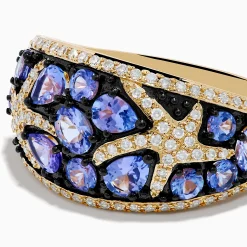 Effy Jewelry Nahla 14K Yellow Gold Tanzanite and Diamond Starfish Ring | Rings