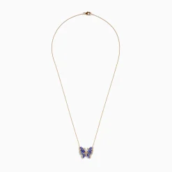 Effy Jewelry Nahla 14K Yellow Gold Tanzanite and Diamond Butterfly Necklace | Necklaces & Pendants