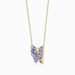 Effy Jewelry Nahla 14K Yellow Gold Tanzanite and Diamond Butterfly Necklace | Necklaces & Pendants