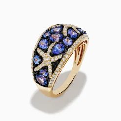 Effy Jewelry Nahla 14K Yellow Gold Tanzanite and Diamond Starfish Ring | Rings
