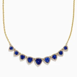 Effy Jewelry Nahla 14K Yellow Gold Trillion Tanzanite and Diamond Necklace | Necklaces & Pendants