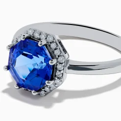 Effy Jewelry Nahla Siri 14K Gold Octagon Cut Tanzanite and Diamond Ring | Rings
