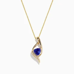 BH Multi Nahla Siri 14K Gold Tanzanite and Diamond Pendant, 1.46 TCW | Necklaces & Pendants