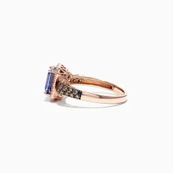 Effy Jewelry Nahla Siri 14K Rose Gold Emerald Cut Tanzanite and Diamond Ring, 1.72 TCW | Rings