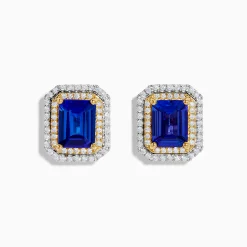 Effy Jewelry Nahla Siri 14K Two Tone Gold Tanzanite and Diamond Earrings | Earrings